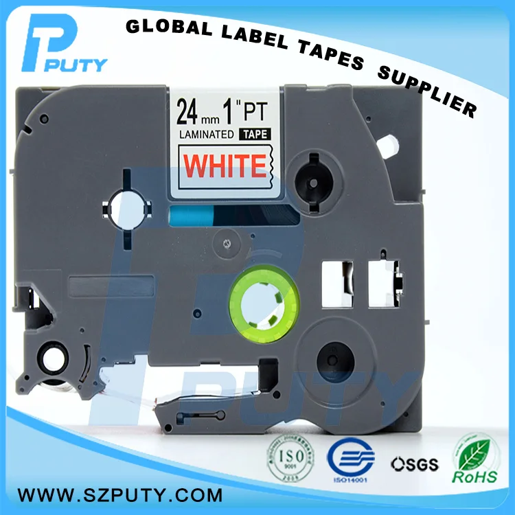 Прямая продажа от производителя совместимый TZe-252 TZ-252 красный на белом 24 мм лентах