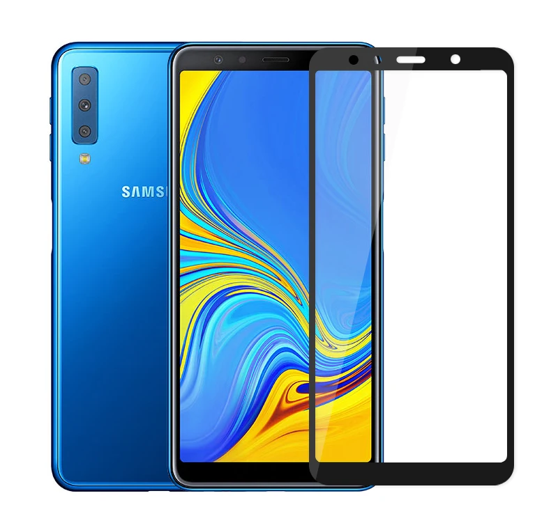 Full Tempered Glass For Samsung Galaxy A7 2018 Film Screen Protector 2017 2016 | Мобильные телефоны и аксессуары