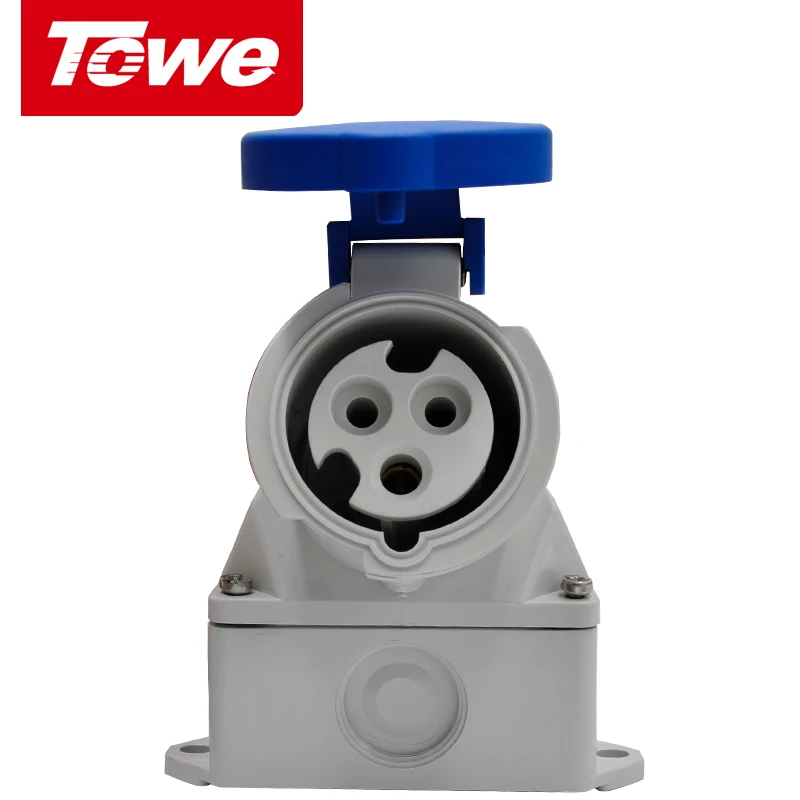 Towe Промышленный разъем IPS S316S 16A 3 контакта 2P + E гнездо IP44 поверхностного