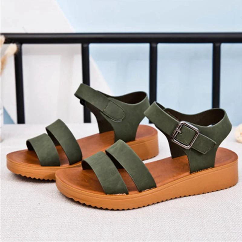 Новинка 2019 г. летние женские повседневные с пряжкой сандалии на платформе