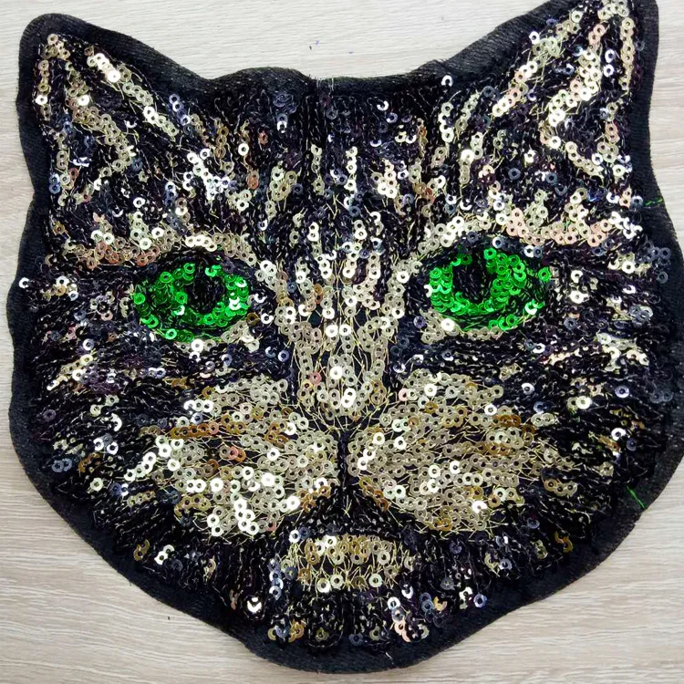 FFLACELL Cat Sequins Patches DIY Sew On For Clothes Applique Clothing Decoration | Дом и сад