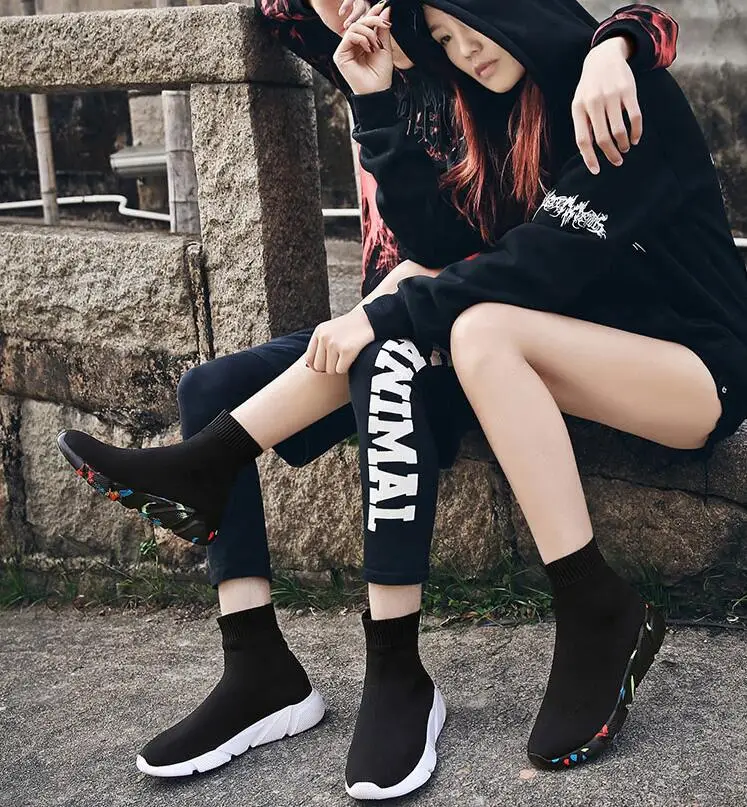 Дышащая сетка женская спортивная обувь для мужчин унисекс женские высокие носки