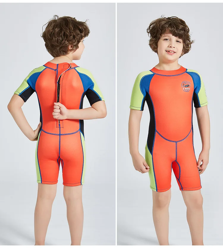 DIVE& SAIL kid 2,5 мм неопреновый гидрокостюм с коротким рукавом, купальный костюм Рашгард, костюм для дайвинга, Детский Гидрокостюм, костюм для дайвинга, купальник