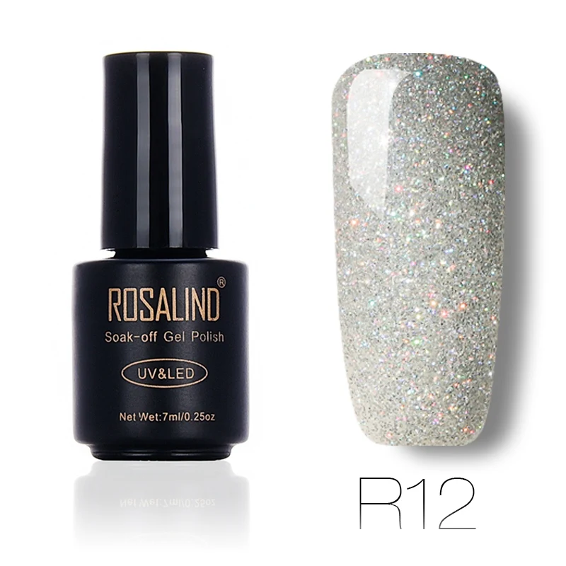 R12 ROSALIND лак для ногтей Радужный мерцающий R01-29 гель лак для ногтей отмачиваемый гель лак для ногтей Декоративный Гель-лак - Цвет: R12