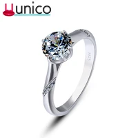 uunico 5a cubic zirconia genuine silver jewelry ring 100 sterling silver 925 wedding ring