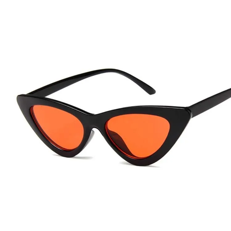 Black Red Новые Ретро Модные солнцезащитные очки женские брендовые дизайнерские винтажные кошачий глаз черные белые Солнцезащитные очки женские UV400 очки - Цвет линз: Black Red