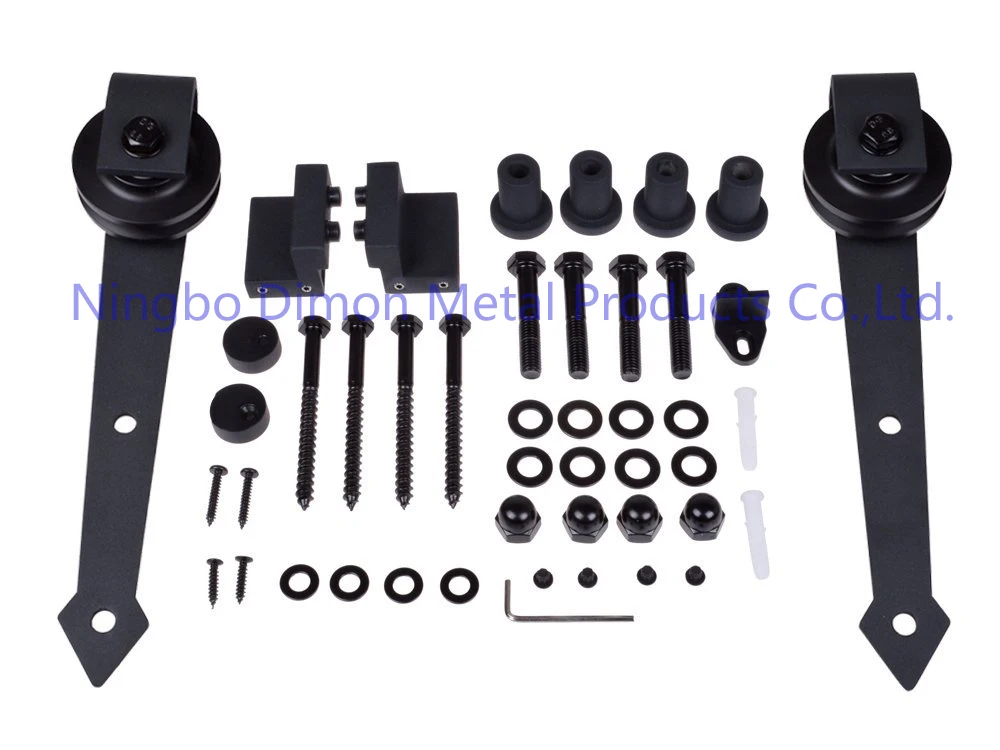 Dimon Регулируемая американская Стильная черная раздвижная деревянная дверь