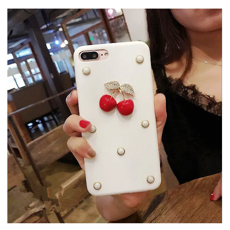XSMYiss Алмазный Вишневый мягкий чехол для телефона из ТПУ iphone 11 Pro MAX 6 6S 7 8 Plus XR X XS Max