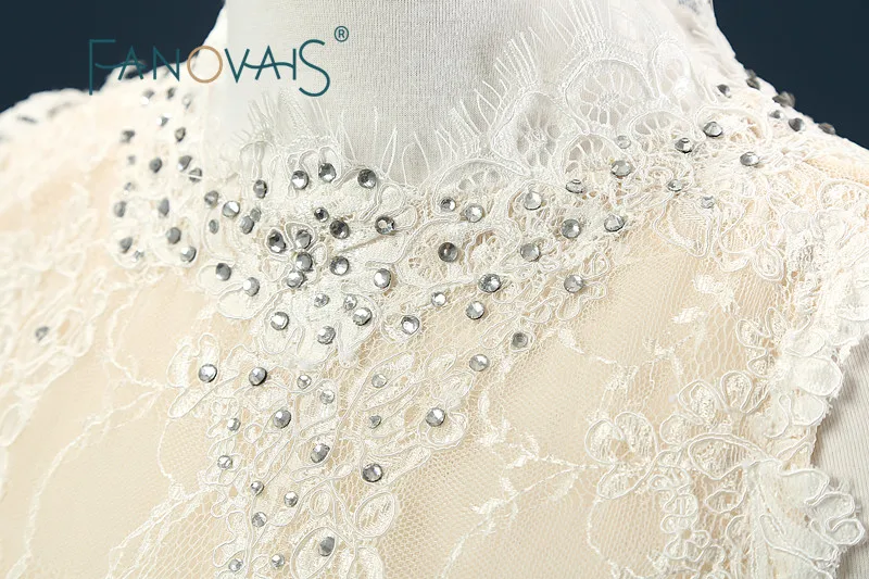 Новая Мода 2017 Vestidos Де Noiva Тюль Свадебное Платье Высокая Образным Вырезом Без
