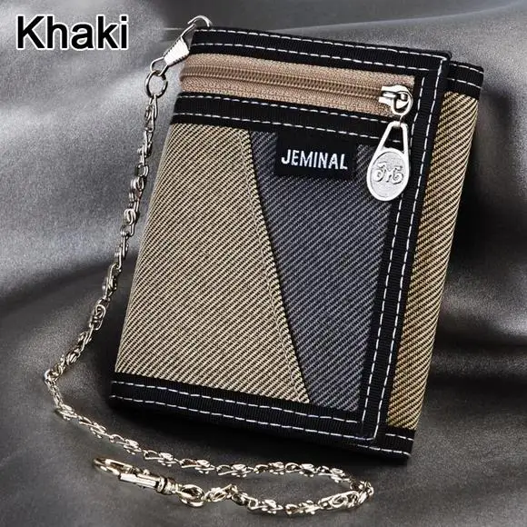 Khaki Модные мужские кошельки, подарок на день рождения, Брезентовая ткань, короткий клатч, кошельки, мужские монетки, кошелек, кошелек, держатель для карт, сумки, кошелек - Цвет: Khaki