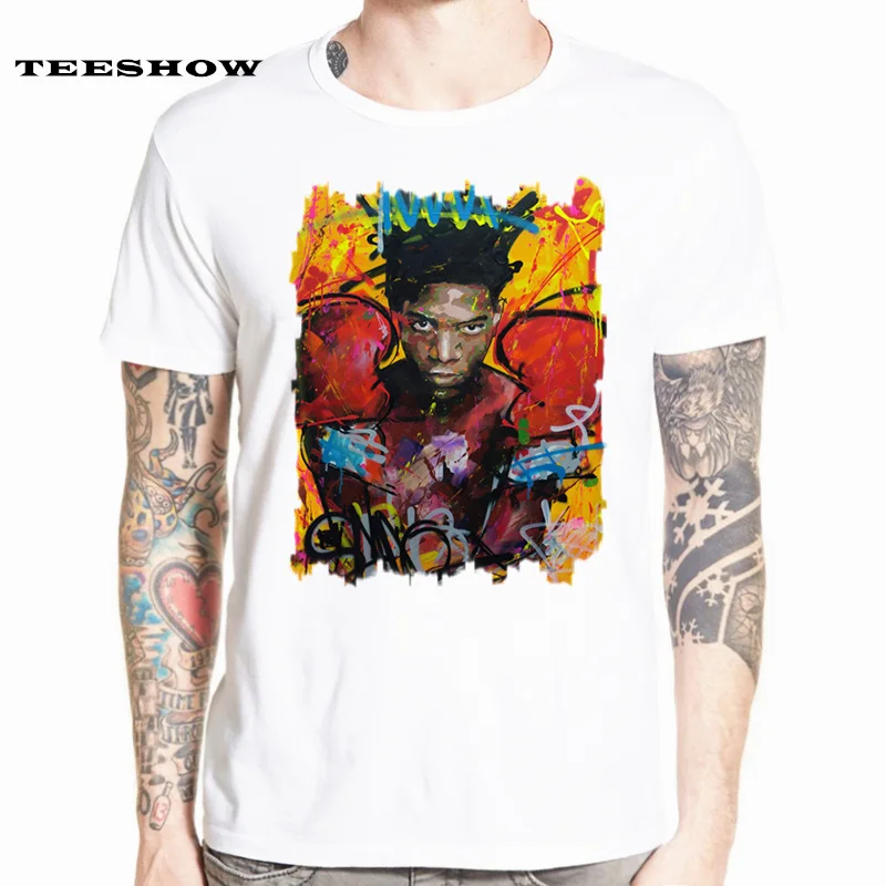 Мужская забавная Футболка с принтом Jean-Michel Basquiat унисекс Летняя Повседневная