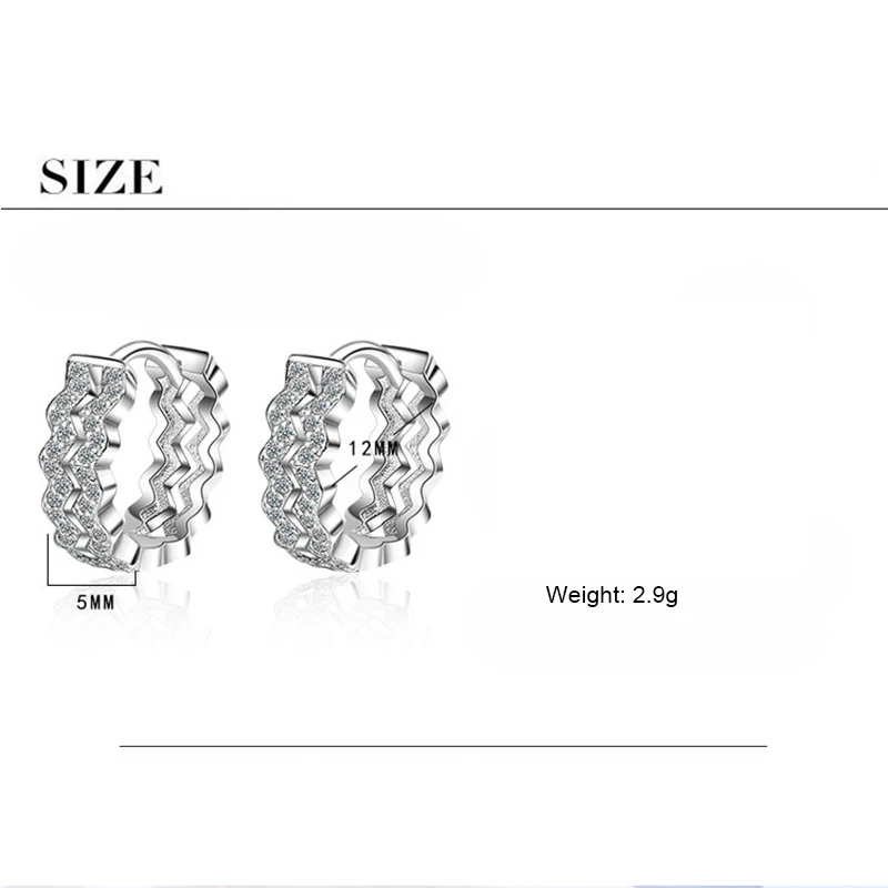 XIYANIKE 925 Sterling Silver Double Wavy Earring Jackets Rhinestone Handmade Simple Geometric Ear Jewelry For Women Gift | Украшения и