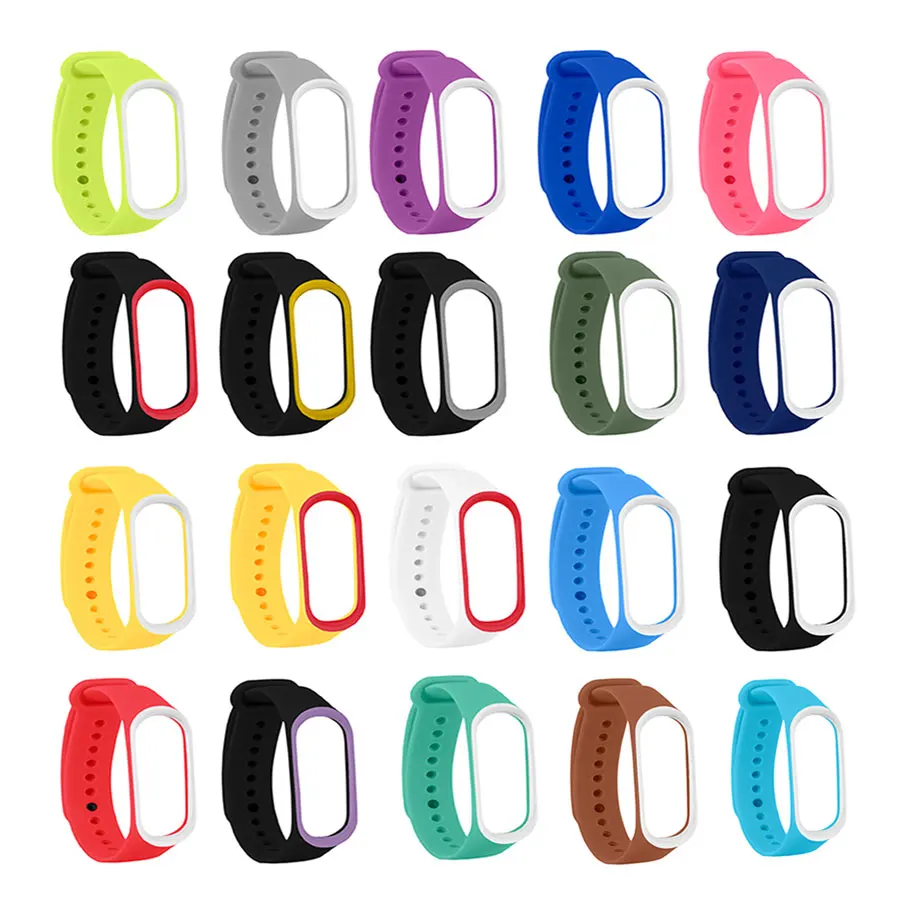 Сменный силиконовый ремешок для Xiaomi Mi Band 4 3 двухцветный браслет наручных часов