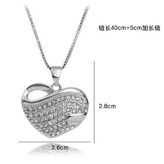 Модный комплект из серег и ожерелий со стразами сердечком CS4|rhinestone heart|heart