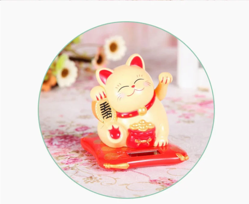 Модный черный/белый Maneki Neko на солнечных батареях, радушный Кот, удача для дома, автомобиля, отеля, ресторана, Декор, ремесло