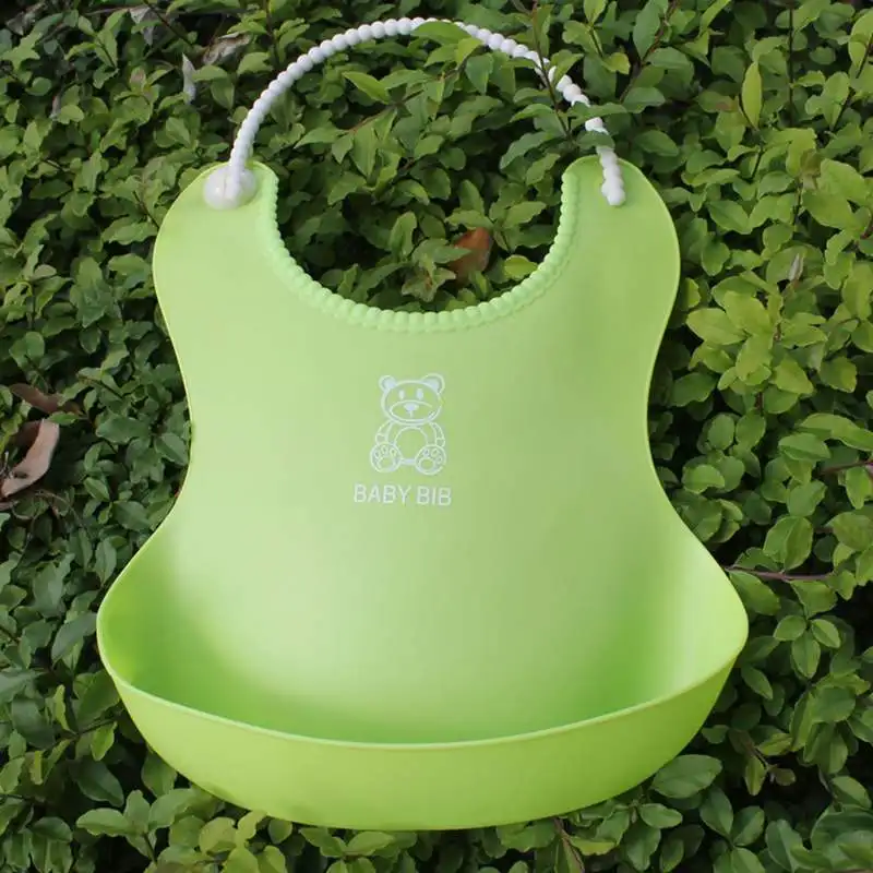 style3 green С принтом из мультфильма детские нагрудники Водонепроницаемый силиконовая прокладочная салфетка для маленьких мальчиков нагрудники для девочек Регулируемый фартук для корма животных нагрудники Babador - Цвет: style3 green