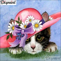 dispaint full squareround drill 5d diy diamond painting animal cat scenery 3d embroidery cross stitch 5d home decor a11650