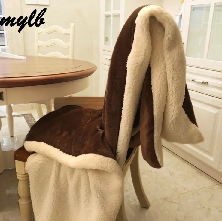 

mylb Winter Wool Blanket Ferret Cashmere Blanket Warm Blankets Fleece Super Warm Soft Throw On Sofa Bed