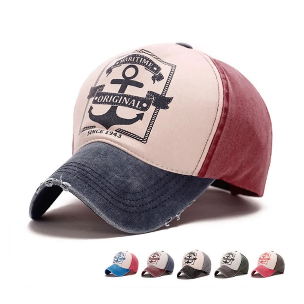 Yo Young Мужская бейсболка винтажный якорь с буквенным принтом Snapback Бейсболка s