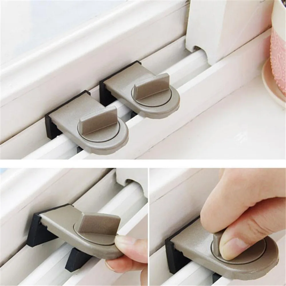 

Plastic Security Sliding Door Window Lock Safety Lock Sliding Sash Stopper For Kid Security Anti-theft Lock Window