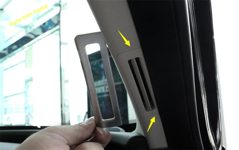 

Lapetus ABS Pearl Chrome Pillar A Air Conditioning AC Outlet Vent Frame Cover Trim For Jaguar XF 2016 2017 2018 Auto Accessories