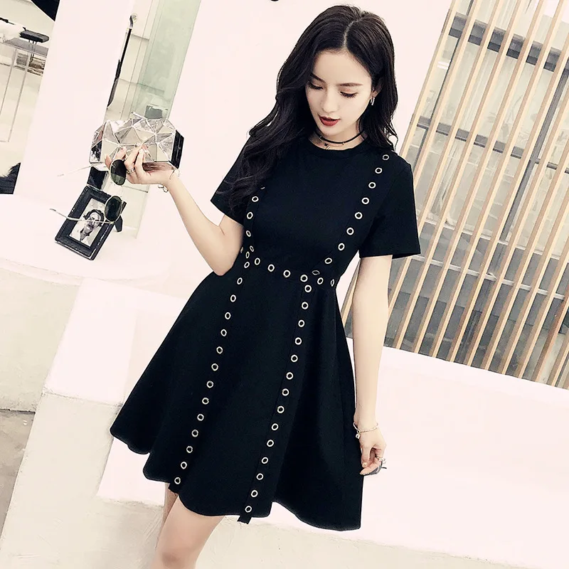 ZLWENY han edition body show 2018 new chic summer wear tall waist little black dress female xia | Женская одежда
