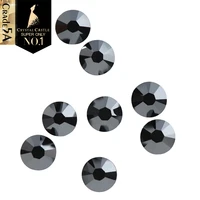 crystal castle 5a best glass strass hot fix black jet hematite labrador crystal stones silver flare rhinestone hotfix for shoes