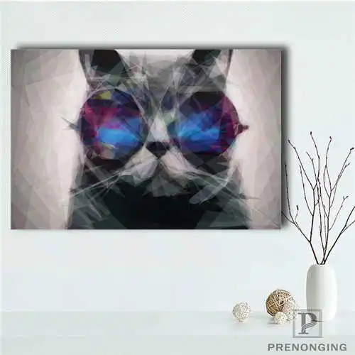 Canvas Poster На заказ, холст, плакат, настенная кошка, печатные плакаты, ткань, настенные художественные картины для декора гостиной#18-12-05-H-03-117 - Цвет: Canvas Poster