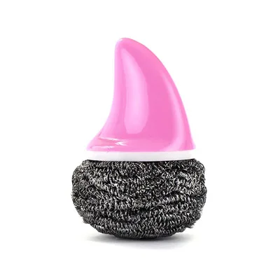 Brush Sugar pink MSJO щетка из нержавеющей стали шар для очистки блюдо миска горшок очиститель скрубберы новая Акула ручка провода кухонные чистящие щетки - Цвет: Brush Sugar pink