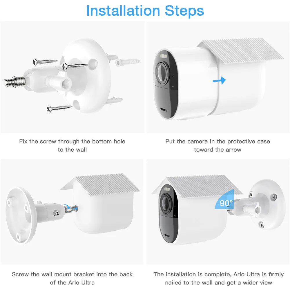 Регулируемое настенное крепление для камеры Arlo Ultra/Pro 3 с водонепроницаемым защитным чехлом, крепление для камеры с защитой от атмосферных воздействий
