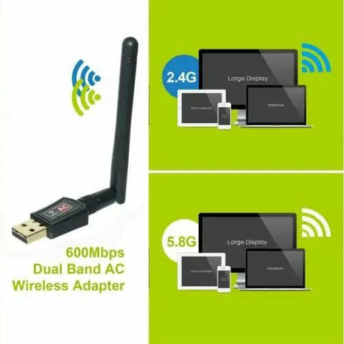 600 Мбит/с 2 4/5 ГГц USB WiFi беспроводной сетевой адаптер двухдиапазонный 802.11AC PC ключ