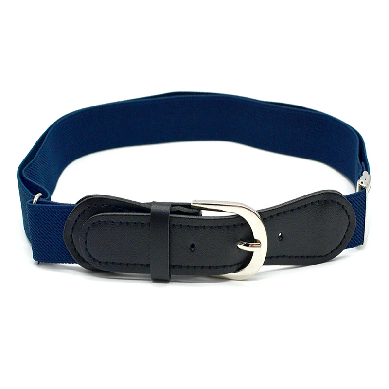 Дети Мальчики эластичные ремни Регулируемая длина 2,5*75 см размер твердый узор сплав PU эластичный материал костюм для От 1 до 12 лет детский ремень