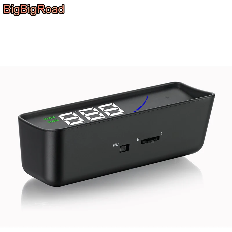 BigBigRoad автомобиля HUD Дисплей OBDII 2 Smart HD цифровой измеритель спидометр для лобового стекла проектор Напряжение превышение скорости Предупреждение