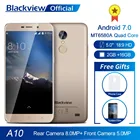 Blackview A10 смартфон 2 Гб ОЗУ 16 Гб ПЗУ MT6580A четырехъядерный Android 7,0 5,0 дюйма 18:9 экран 3G мобильный телефон с двумя sim-картами