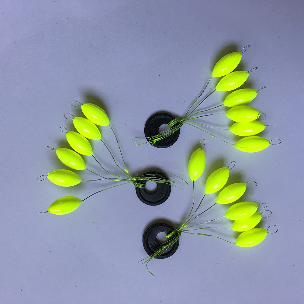 10bag 60pcs Float fishing float light yellow 7-star night floats floating set types kit plastic combination boyas pesca flotador | Спорт и