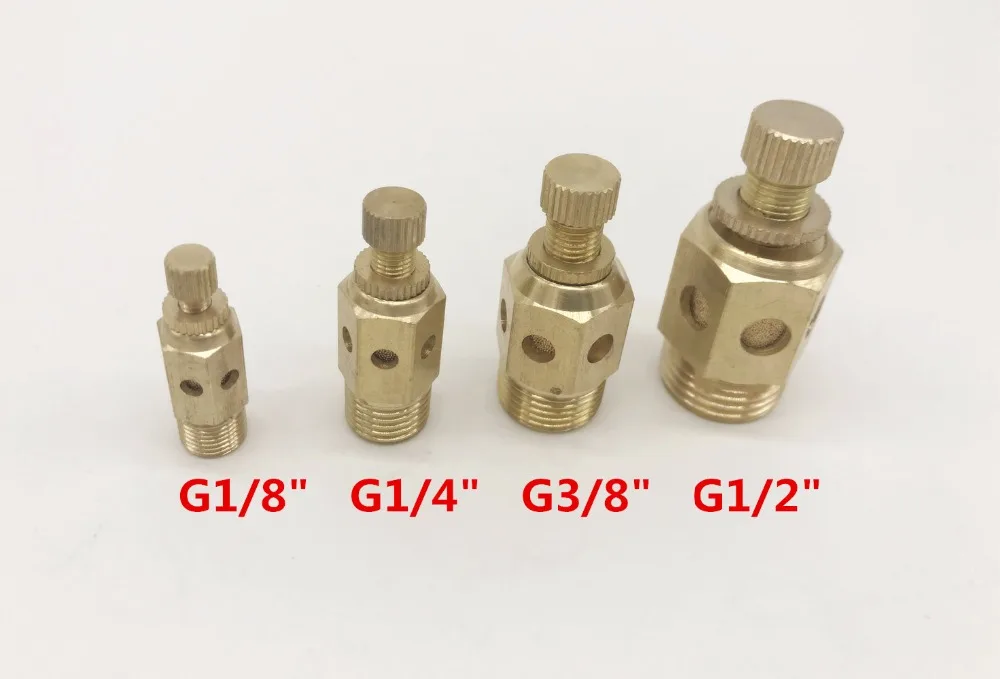 

Регулируемый Пневматический Глушитель, 1/8 дюйма, 1/4 дюйма, 3/8 дюйма, 1/2 дюйма, контроль потока воздуха, шумоподавление