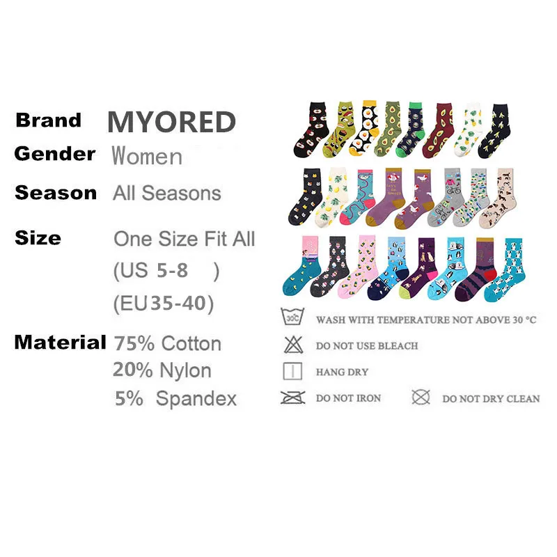 Фото MYORED/12 пар/лот Хлопковые женские носки короткие с рисунком животных из MYORED/12 пар/лот Хлопковые женские носки короткие с рисунком животных из