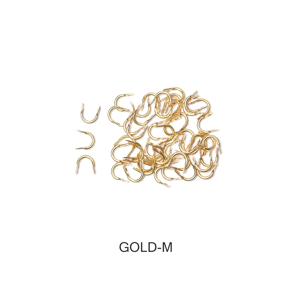 gold - M 50 шт., легко вращающиеся зажимы, Спиннер, легко вращается, латунь, сделай сам, Спиннер, приманки, Спиннер, рыболовные приманки, аксессуары, скобы, снасти - Цвет: gold - M