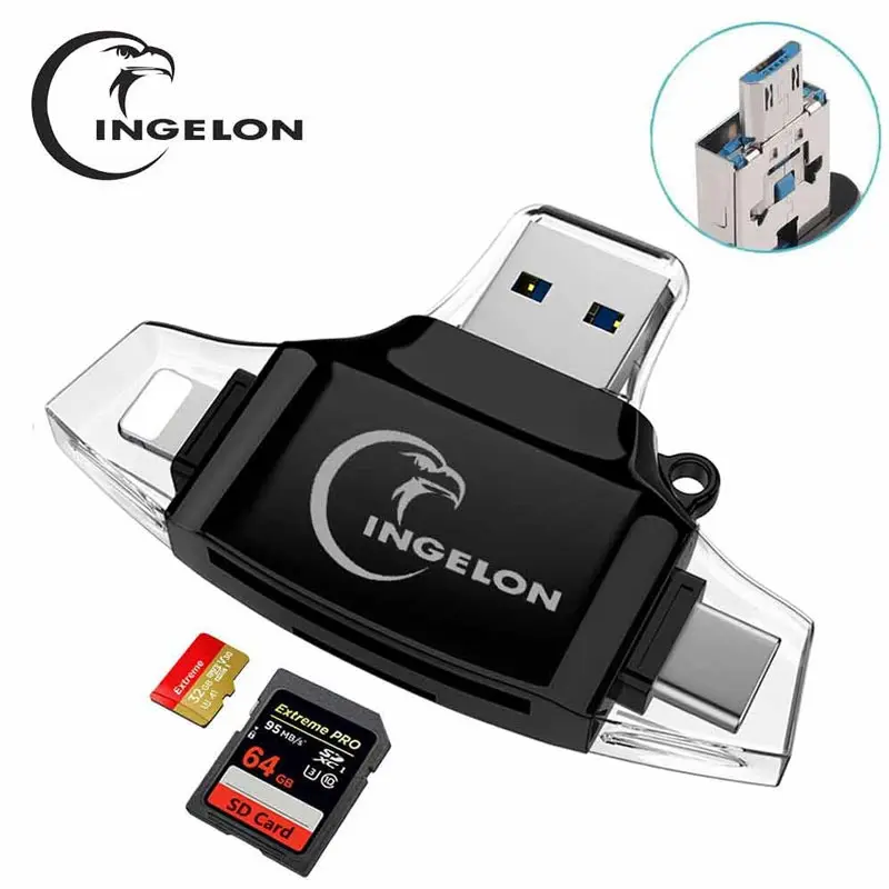 Устройство для чтения смарт карт 3 в 1 Type C micro USB высокоскоростной OTG TF/SD MacBook Android