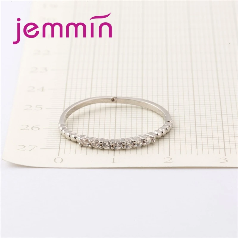 

Elegant Simple Luxurious AAA White CZ Band 925 Sterling Silver Ring Tail Ring Women Female Men's Eternity Ring Jewelry