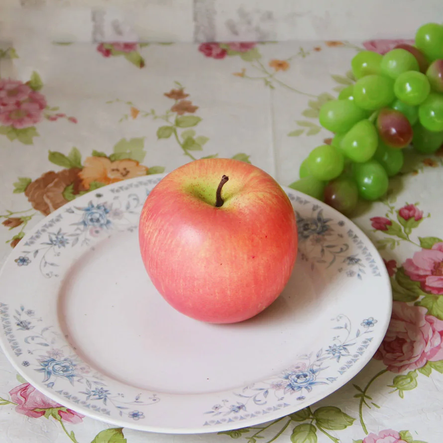 1 шт искусственное яблоко моделирование фрукты поддельные красное яблоко(Red Apple), зеленый Модель apple украшения Еда Подставки для фотографий домашнего декора