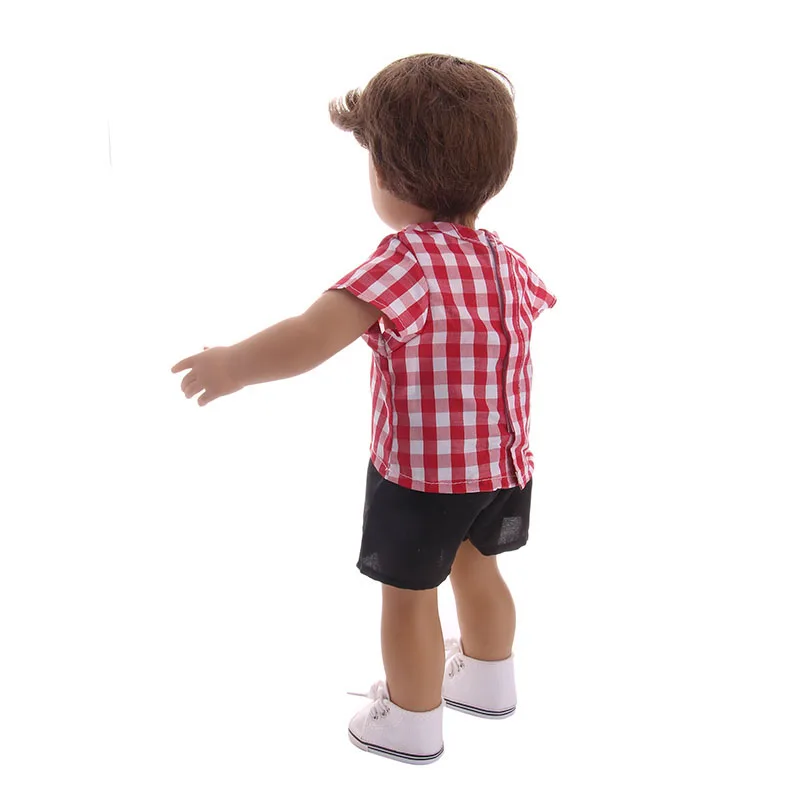 Кукольная одежда аксессуары летний костюм клетчатый топ + шорты для Logan Boy Doll