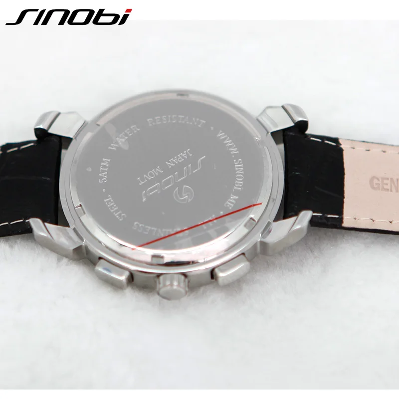 SINOBI пояса из натуральной кожи ремень часы для мужчин полный календари Multi функция