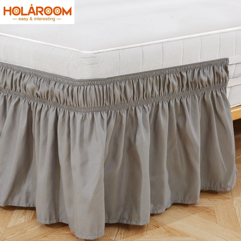 

Hotel Queen Size Bed Skirt White Bed Protection Pad Cover without Surface Elastic Band Queen King Easy On/Easy Off Bed Skirt