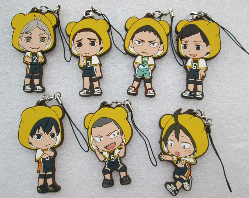 10 комплектов Haikyuu брелки аниме Хината кагаяма Sawamura Sugawara Tanaka nissinoya кулон фигурка