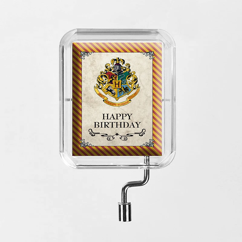 happy birthday Мультфильм ручной коленчатый стеклянный фото прозрачный квадрат Музыкальная шкатулка с днем рождения вечерние 18 нот подарок H007 - Цвет: happy birthday