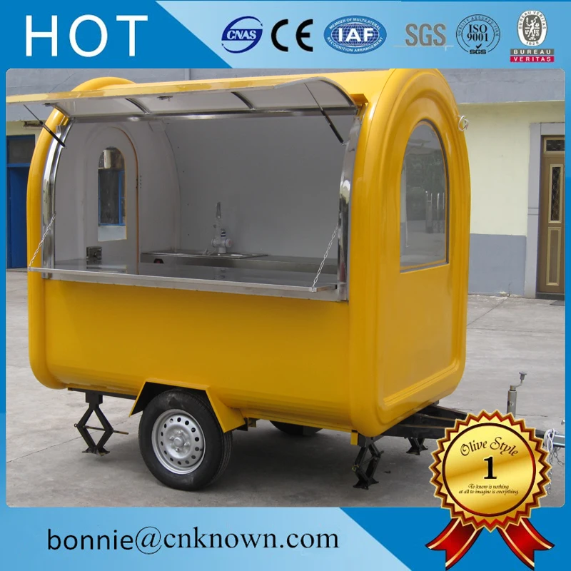 Трейлер из нержавеющей стали для мороженого хот-дога гамбургеров Мобильная