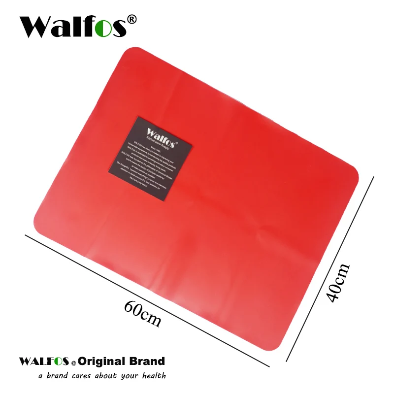 Red 40x60cm WALFOS, большой размер, 1 шт., 60x40 см, силиконовый коврик для выпечки, подкладка, коврик для духовки, теплоизоляционный коврик, посуда для выпечки, Настольный коврик - Цвет: Red 40x60cm