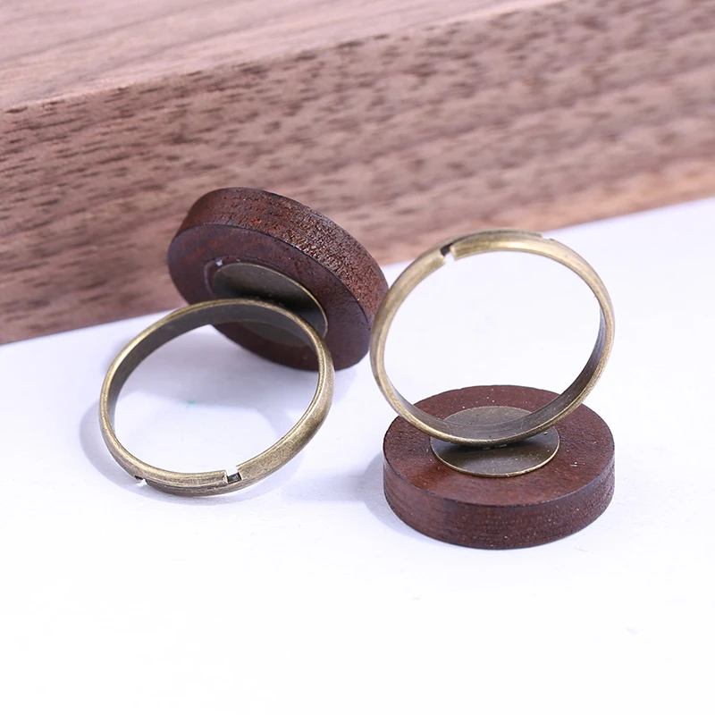 onwear 10pcs fit 12mm round glass cabochon ring base adjustable blank bezel settings diy jewelry components | Украшения и