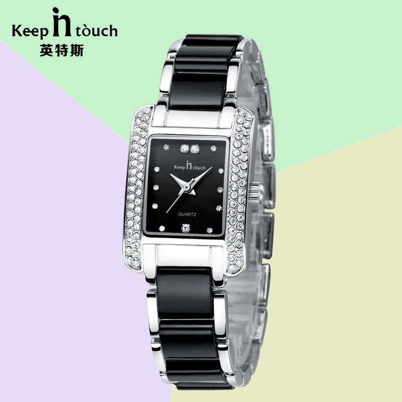 Reloj Mujer Новинка 2017 года Элитный Бренд стразы Кварцевые часы Женские прямоугольник